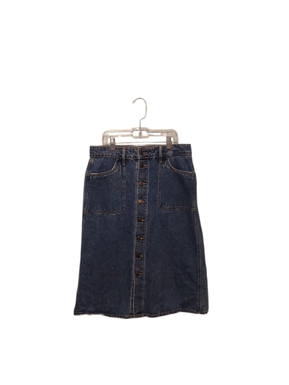 Old Navy Denim Midi Skirt Women's Size 6 Boho Western Cowgirl Pockets Festival